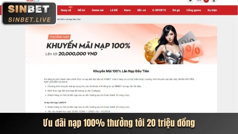 Thưởng nạp tiền subet win